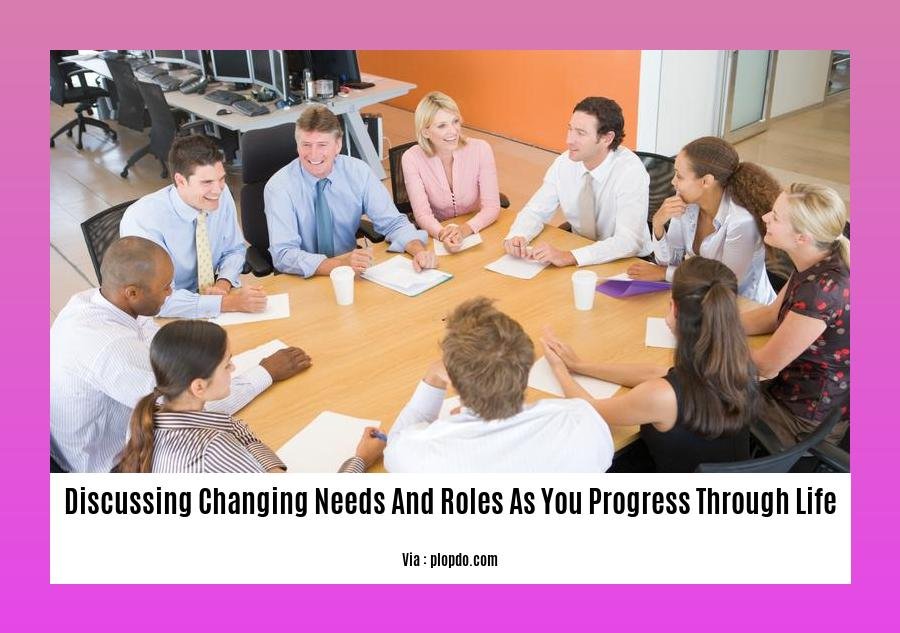 discussing changing needs and roles as you progress through life