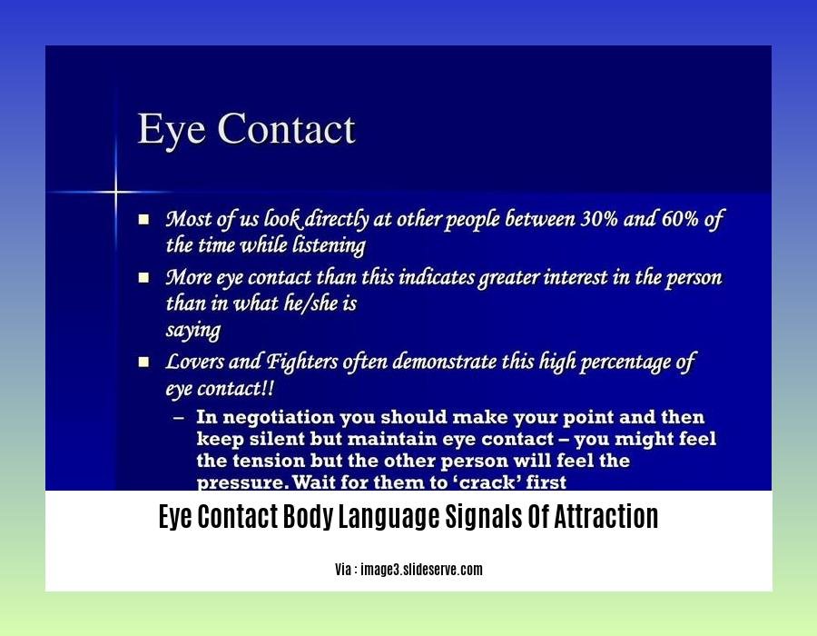 eye contact body language signals of attraction